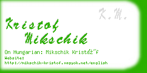 kristof mikschik business card